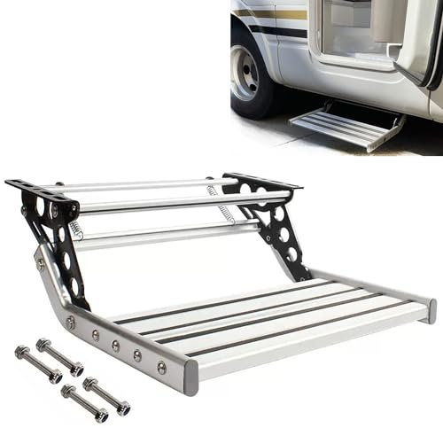 Trittstufe Wohnwagen Wohnwagen Trittstufe, Zusammenklappbare Manuelle/elektrische Automatische Wohnmobil-Stufen, rutschfest, für Wohnmobil-Reiseanhänger (Color : Manual, Size : Single)