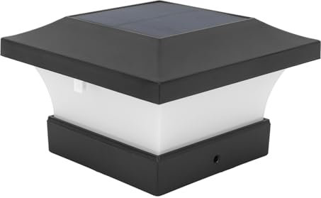 Tbest Solar Capital Lampe, Weißes Licht, 2000 MAh, Ip65, LED-Solar-Pfostenkappenleuchten für Hofzäune, Brücke, 3 W, 6000 K, Pfostenleuchten, Außenbeleuchtung