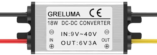 Greluma 1 stück DC 12V 24V auf 6V 3A abwärtsspannungswandler (9-40V eingänge), 18W leistungsregler spannungsreduzierer für Auto LKW Boot solaranlage