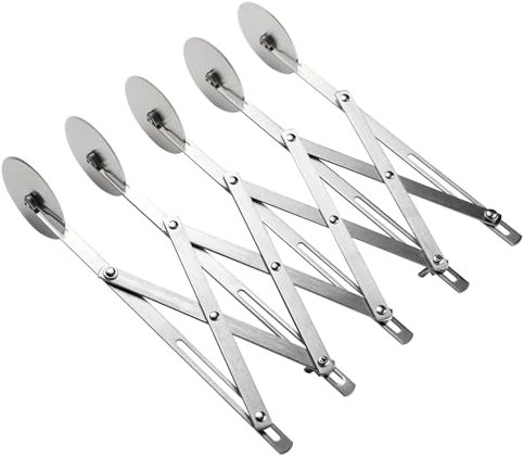 Pizza Cutter Stainless Steel Adjustable Pizza Slicer Multi-Round Dough Cutter Roller (Silver)