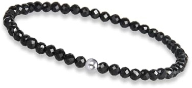 GD GOOD.designs Armband Damen mit echten Natursteinen und 925 Silber Perle I Naturstein Armband aus facettierte 4mm Edelstein Perlen - Inkl. Geschenkbeutel