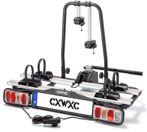 Fahrradträger für Anhängerkupplung 2 Fahrräder e-Bike 60kg,Auto Fahrradträger Anhängerkupplung mit Rücklicht und Kennzeichenhalter, Abschließbar,Kupplungsträger für Ebike (Fahrradträger)