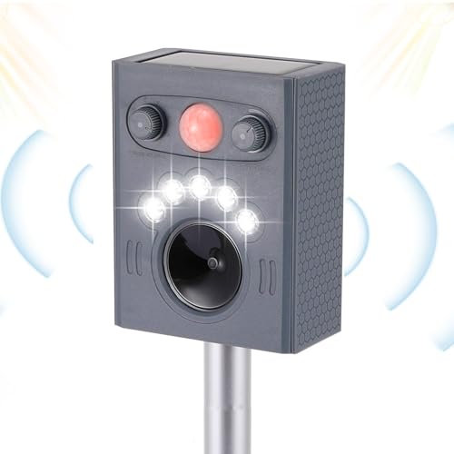 Repellente Per Animali Ad Ultrasuoni, Repellente Per Gatti Da Giardino, Deterrente Solare Ad Ultrasuoni Con Sensore Pir e Flash, 5 Modalità Di Regolazione, Deterrente Per Gatti Per Giardino, Cortile