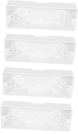 DOITOOL 4pcs Replacement Junction Box Flush Mounted Sockets Electrical Outlet External Box Pvc Material
