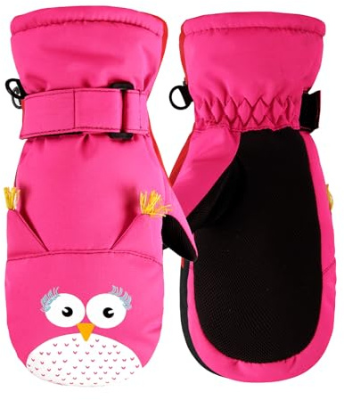 OMECHY Kids Ski Mittens Waterproof Snow Windproof Thinsulate Warm Winter Cold Weather Gloves with String for Boys Girls