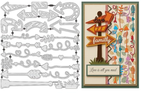 UNICRAFTALE 20 Pièces Découpoirs Flèches Métal Différents Modèles Découpe Guide Feuilles Coeur Flèches Gabarits Gaufrage DIY Album Photo Décor Scrapbooking Cartes Cadeaux