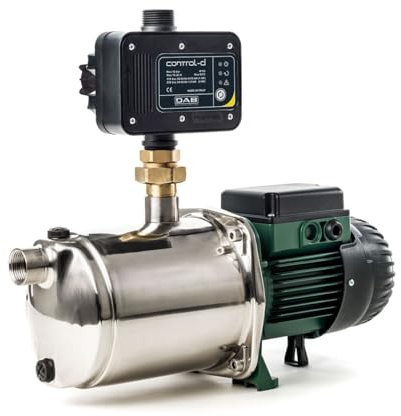 DAB EuroInox 40/30 M + DAB Control-D Hauswasserautomat - 3300 L/Std. - 880W - Förderhöhe 56 m - Rostfreier Stahl - Geräuscharm - Bewässerungspumpe