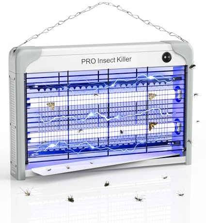 Spectracide 20w Fliegenfalle Elektrisch Insektenvernichter mit UV Lampe, Wirksam Insektenlampe Innen, 2400V Insektenfänger Elektrisch Küche Wohnzimmer Restaurant Bauernhöfe Lagerhallen Krankenhäuser