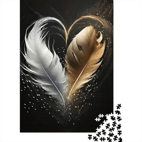 Art du cœur de Plume Puzzle 1000 Pièces Adultes intéressant Puzzles 1000 Pièce Jeu Éducatif Cadeau 52x38cm/1000pcs