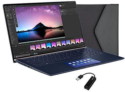 ASUS ZenBook UX534FAC 15,6 Ultra HD (4K) Laptop (Intel i7-10510U, 16GB RAM, 512GB SSD, 32GB Intel Optane Speicher, Full HD ScreenPad, Tastatur mit Hintergrundbeleuchtung, Windows 10) blau