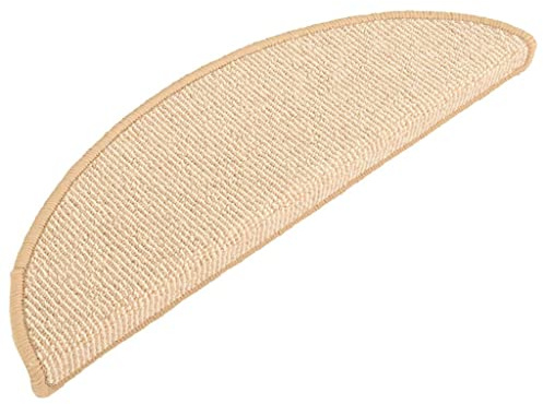 vidaXL Stufenmatten 15 STK. 56x17x3 cm Creme Halbrund