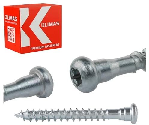 KLIMAS Tornillo de herraje angular 5 x 50 mm – 250 unidades tornillos de conexión para madera con ETA