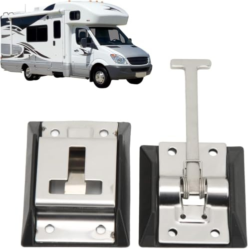 Pestillo para Puerta de Entrada Estilo T, Acero Inoxidable 316, Pestillo para Puerta de Caravana, Gancho de Sujeción para Puerta Exterior Resistente y Herrajes para Caravana, Autocaravana, Caravana