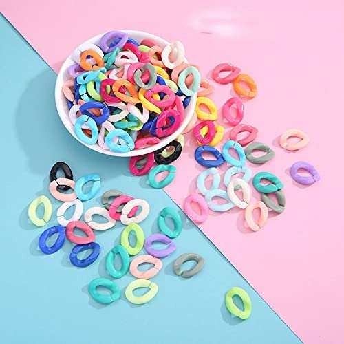 LUMoony Acryl Open Linking Rings 100Pcs Acryl Kunststoff Verknüpfung Ringe Kette Schnell Matt Twist Link Curb Kette Anschlüsse 20 * 14mm Acryl-Verbindungsringe Kettenglieder DIY-Charme-Zubehör