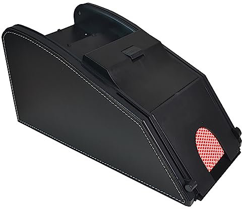 JOSBY Automatischer 2-in-1-Kartenmischer, arbeitssparendes 2-Deck-Kartenhändler-Tool, tragbarer elektrischer Spielkartenhändler mit Dual-Power, für klassisches Poker, Sammelkartenspiele, Blackjack