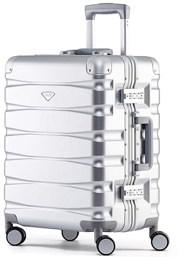 Flight Knight Premium Travel Suitcase - 8 Spinner Wheels - Built-in Side Lock Lightweight Aluminium Frame, ABS Hard Shell Carry on Check In Luggage Highly Durable - Approved for Over 100 Airlines