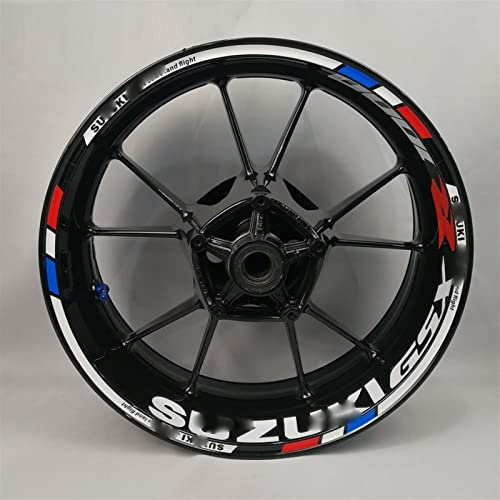 YESKIT Modifizierte dekorative Aufkleber Für Suzuki GSX R1000 Motorradreifen wasserdichte Radlogoaufkleber Reflektierende Streifenaufkleber 17 Zoll (Color : 3)