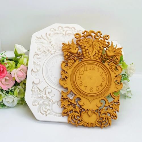 Epoxidharz-Formen, 19 x 12,2 x 1,1 cm, Silikonform, Traubenuhr, Küche, Backen, Kuchen, Dekoration, Werkzeuge für Vögel, Schokolade, Fondant, Reliefformen