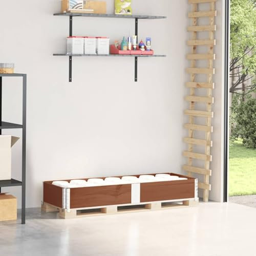 Juroupi Pallet Collar Brown 150x50 cm Solid Wood Pine,Pallet Collar,Versatile for Storage or Raised Garden Bed,Space Saving-4010296