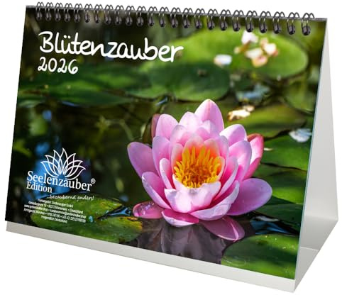 Blommagi DIN A5 bordskalender för 2026 blommor och blommor – själsmagi
