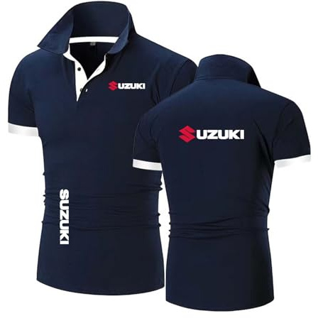 JANZBZSU Polo da Uomo T-Shirt per su.ZU.K.I Sportstyle Mezza Manica Comoda Canottiera Traspirante Tee Top Vestiti Stampa Manica Corta-SLanS+BaiS||L