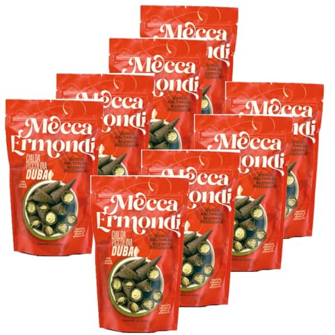 Mecca & Ermondi Set da 8 pacchi Cialda Piccolina Dubai, Cioccolatini Ripieni al Pistacchio con Pasta Kataifi, 100g