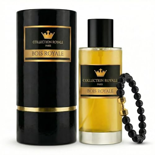 Estuche de lujo colección Royale Paris Wood Extracto de perfume de 50 ml + pulsera de piedra de lava (difusor de larga duración)