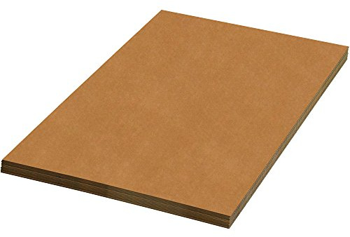 BOX USA Corrugated Cardboard Sheets, 24' x 16', Kraft, Pack of 50