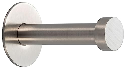 Gedotec Garderobenhaken Edelstahl Kleiderhaken Tür - Garderobe & Wand-Montage - UP-25 | Tiefe: 52 mm | Edelstahl matt gebürstet | Haken für verdeckte Befestigung | 10 Stück - Wandhaken mit Schrauben