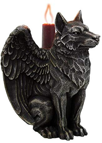 Pacific Giftware PT Winged Wolf Gargoyle Home Decorative Resin Figurine Candle Holder