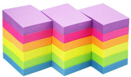 Early Buy Sticky Notes 1.5 x 2 Self-Stick Notes 6 Bright Color 18 Pads, 100 Sheets/Pad