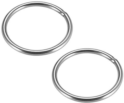 Edelstahl O Ring 79 mm Innendurchmesser 6 mm Dicke Umreifung geschweißt Ringe rund 2 Stück