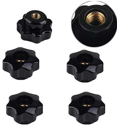 Zaky Innengewinde Durch Loch 5 Stück Innengewinde Klemmknopf Form Knob Griff Hand Knopf Griff für Werkzeugmaschine(M6 x 32mm）