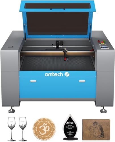 OMTech 100W CO2 Laser Graviermaschine 1000 x 600mm Lasergravierer Lasergravurmaschine 600mm/s Graviergerät USB-Anschluss mehr als 1000 Materialien LightBurn AutoCAD