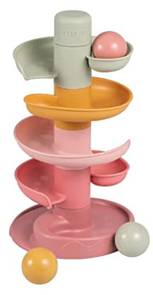 Little Dutch RUBO Toys 2007439 Marble Run with Rattle Balls Bath Toy Pink