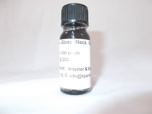 1 x 10ml Gloss Black Heat Resistant Touch Up Paint. Repair Scratches on Door, Furniture, Cooker, Freezer, Refrigerator, Fridge, Washing Machine, Microwave, Tumble Drier and All Black Appliances.