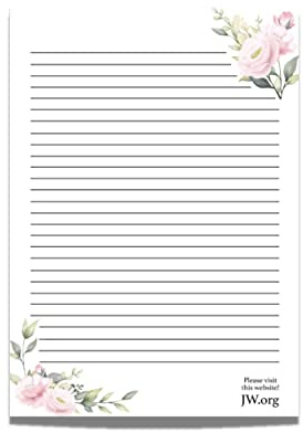 JW Letter Writing A4 Pad Stationery Paper Lined Gift Notepad Writing Sheets (Double Rose)
