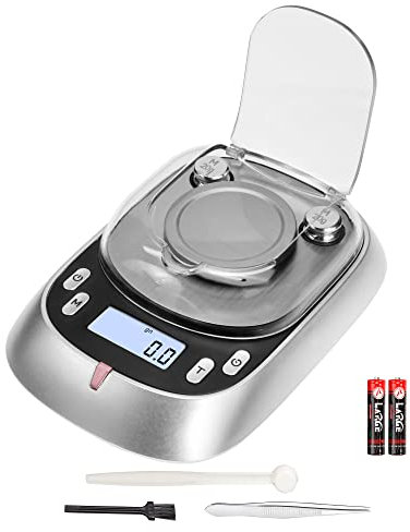 ACCT Milligramm-Waage, 50 g-0,001 g, 7 Einheiten, hochpräzise Waage mit LCD-Hintergrundbeleuchtung, Tara-Funktion, mg Skala für Pulver, Gold, Schmuck (Batterien im Lieferumfang enthalten)