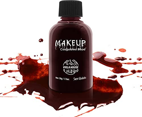 VIOLA HOUSE Faux Sang Coagulé Halloween Realiste,Fake Blood Pour Carnaval,Halloween Maquillage,Faux Sang Pour Effets Spéciaux,Sang de Scène,Sfx Make Up(50g/1.76oz)