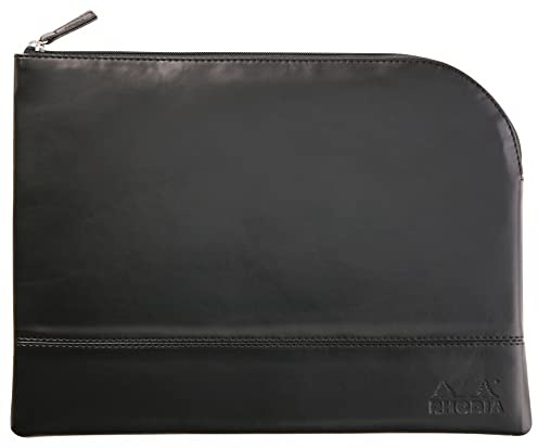 Rhodia 116723C - Rhodiarama pochette zippé en simili cuir italien - taille L (21x28 cm) NOIR