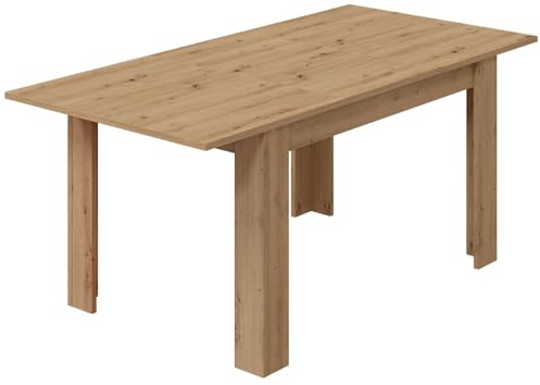 Habitdesign Mesa de Comedor Extensible, Mesa salón o Cocina, Acabado en Color Roble Nodi, Modelo Kendra, Medidas: 140-190 cm (Largo) x 90 cm (Ancho) x 78 cm (Alto)
