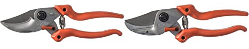 Original LÖWE 9 Bypass Gartenschere 9.104 mit stufenloser Griffweitenverstellung & 8 Amboss-Schere 8.104 mit Bypass Geometrie - scharfe handliche Gartenschere