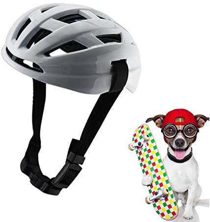 Povanjer Hundehelme für kleine Hunde,Schutzhelm Motorrad | Haustierhelme mit atmungsaktivem, verstellbarem Belüftungsloch-Lichtband für das Motorradfahren auf dem Fahrrad Cosplay