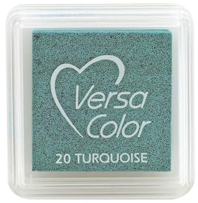 Artoz Ministempelkissen VersaColor in Türkis – 34 x 34 mm – Stempelfarben auf Wasserbasis – Stempelkissen-Farbe zum Stempeln auf Papier, Karten für Einladungen, Grüße oder zur Hochzeit