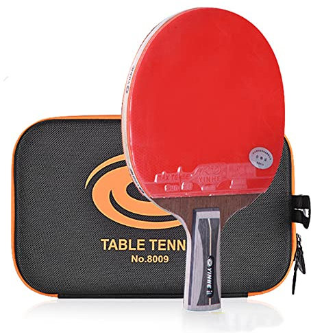BBAUER Wettkampf-Pingpong-Schläger, Tischtennisschläger Mit 5 Holz+2 Carbon Bodenplatte, Fast Break Ping Pong Racket/14 Stars/Short Handle