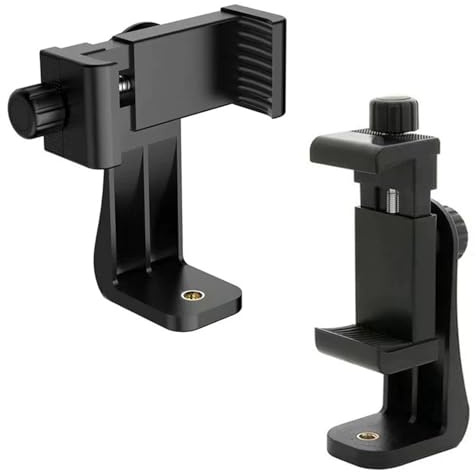 LINKCOOL Phone Tripod Mount Swivel Phone Holder for Tripod Selfie Stick Monopod Adjustable Clamp, Fits for All iPhone and Android Smartphones, 360° Rotatable