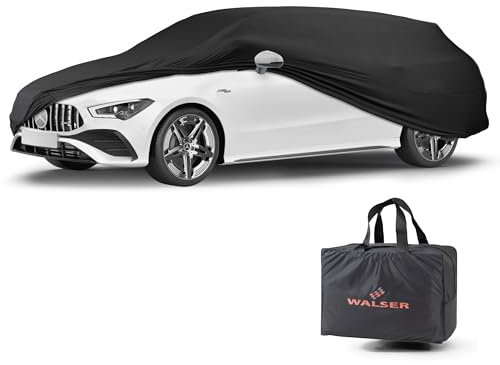 WALSER Telone per auto per interni Indoor Stretch, morbido per uso interno, garage completo lavabile, coperture antipolvere per Combi Misura 5 nero