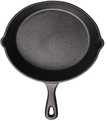 ZDYHL Wok-Pfanne, Gusseisenpfanne, Bratpfanne, Gusseisentopf, bestes robustes, professionelles, gewürztes Pfannenkochgeschirr zum Braten, Braten, Kochen (Größe: Grauer Wolf) vision