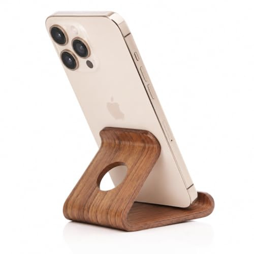 Cuifati Handyhalterung aus Holz, tragbarer Handyhalter aus Walnussholz, Handyhalterung für den Schreibtisch (Smartphone/Tablet)