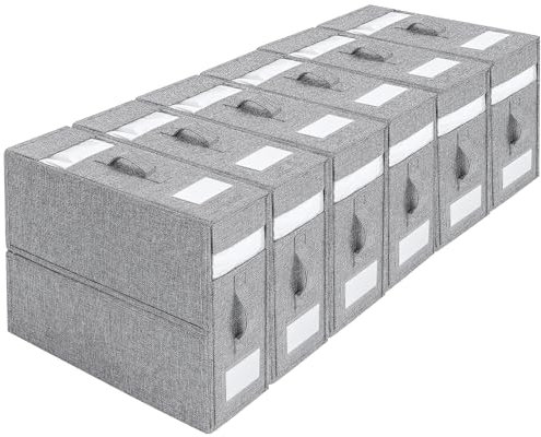 DISDADA Lot de 6 Pliable Boite Rangement Drap de Lit Housse de Couette, Linge Organisateur Drap de Lit Soigneusement Les avec Poignée